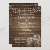 Faire-part de mariage rustique des lumières de maç (Devant / Derrière)