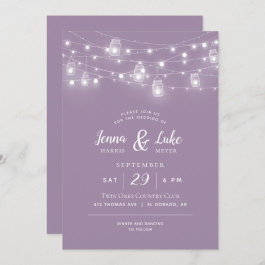 Faire-part de mariage Rustique des voyants à chaîn (Devant / Derrière)