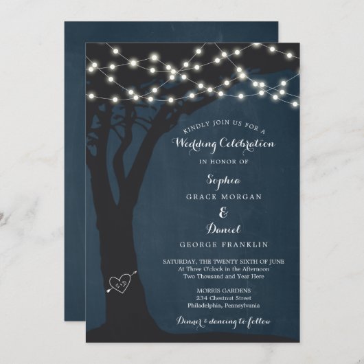 Faire-part de mariage rustique des voyants de chaî (Devant / Derrière)