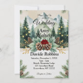 Faire-part de mariage rustique d'hiver (Devant)