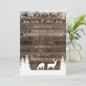 Faire-Part de Mariage Rustique d'Hiver - Cerf (Debout devant)