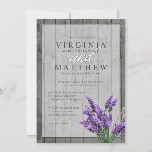 FAIRE-PART DE MARIAGE RUSTIQUE D'HORTENSIAS DE (Devant)