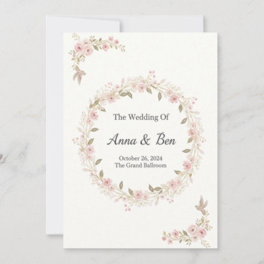 Faire-part de mariage rustique élégant (Devant)