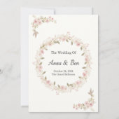 Faire-part de mariage rustique élégant (Dos)