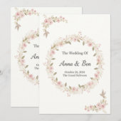 Faire-part de mariage rustique élégant (Devant / Derrière)
