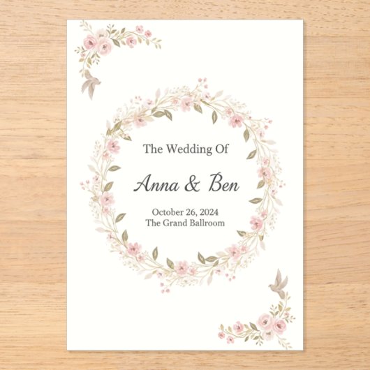 Faire-part de mariage rustique élégant (Recto)