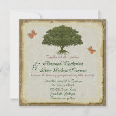 Faire-part de mariage rustique élégant en chêne (Devant)