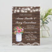 Faire-part de mariage rustique en bois (Debout devant)