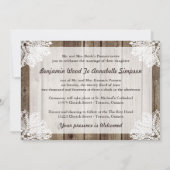 Faire-part de mariage rustique en bois ancien (Dos)