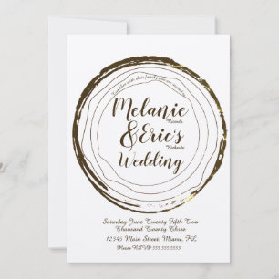 Faire-part de mariage rustique en bois avec écritu