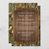 Faire-part de mariage rustique en bois Camo (Devant / Derrière)