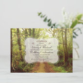 Faire-Part de Mariage Rustique en Bois de Forêt (Debout devant)