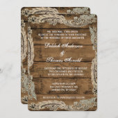 Faire-part de mariage rustique en bois de grange (Devant / Derrière)