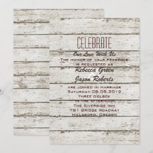 faire-part de mariage rustique en bois de grange v