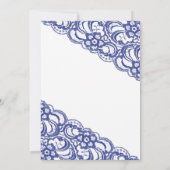 Faire-part de mariage rustique en dentelle - Bleu (Dos)