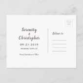 Faire-part de mariage rustique en dentelle et bois (Dos)