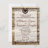 Faire-part de mariage rustique en fer à cheval de (Devant)