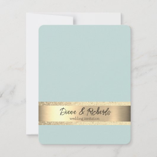 Faire-part de mariage rustique en feuille d'or Jet (Devant)
