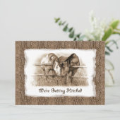 Faire-part de mariage rustique : En mariage : Chev (Debout devant)