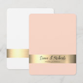 Faire-part de mariage rustique en or feuille de pê (Devant / Derrière)