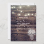 Faire-part de mariage rustique en pot Mason avec G (Devant)
