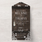 Faire-Part de Mariage Rustique en Pot Mason et Ton (À l'intérieur)