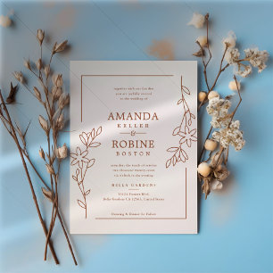 Faire-part de mariage rustique en terre cuite