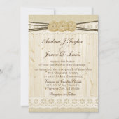 Faire-part de mariage rustique en toile de jute (Devant)
