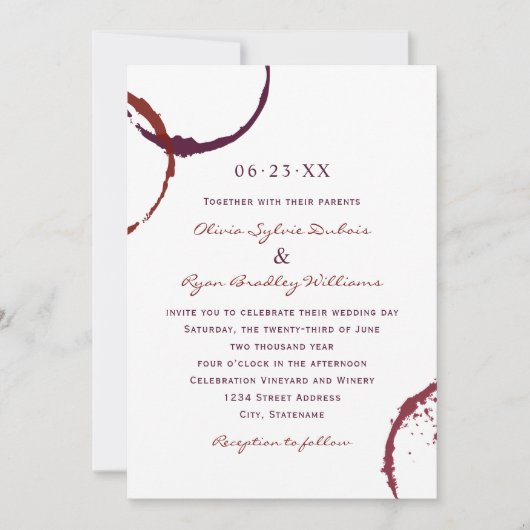 Faire-part de mariage Rustique en tôle rouge foncé (Devant)