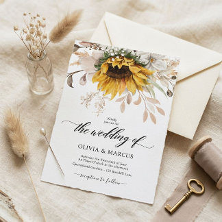 Faire-part de mariage rustique et floral élégant d