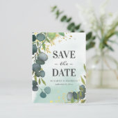 Faire-part de mariage rustique Eucalyptus (Debout devant)