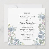 Faire-part de mariage Rustique Eucalyptus Bleu Pou (Devant)