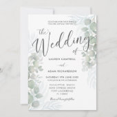 Faire-part de mariage Rustique Eucalyptus Vert Sau (Devant)