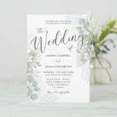Faire-part de mariage Rustique Eucalyptus Vert Sau (Debout devant)