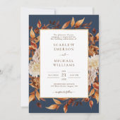 Faire-Part de Mariage Rustique Feuilles d'Automne (Devant)