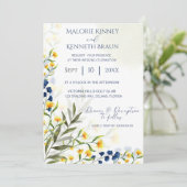 faire-part de mariage rustique fleur sauvage (Debout devant)