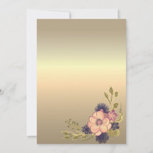 Faire-part de mariage Rustique Floral (Dos)