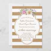 Faire-part de mariage Rustique Floral Burlap (Devant)