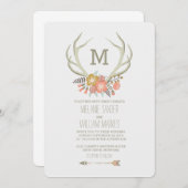 FAIRE-PART DE MARIAGE RUSTIQUE FLORAL DES (Devant / Derrière)