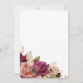 Faire-part de mariage rustique floral élégant (Dos)