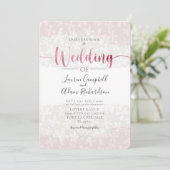 Faire-part de mariage rustique floral rose pâle (Debout devant)