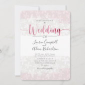 Faire-part de mariage rustique floral rose pâle (Devant)