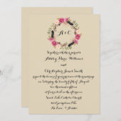 Faire-part de mariage Rustique Floral Wedding Invi (Devant / Derrière)