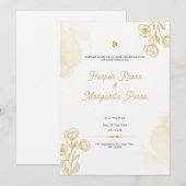 Faire-part de mariage Rustique Gold de marque pers (Devant / Derrière)