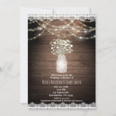 Faire-part de mariage rustique Gypsophile & Lumièr (Devant)