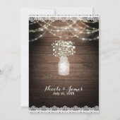 Faire-part de mariage rustique Gypsophile & Lumièr (Dos)