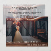 Faire-part de Mariage Rustique Juste Mariés (Devant / Derrière)