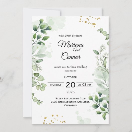 Faire-part de mariage rustique Kraft (Devant)