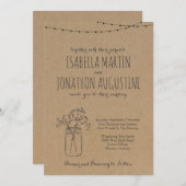 Faire-part de mariage | Rustique Kraft (Devant / Derrière)