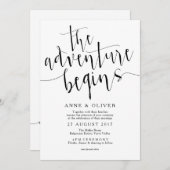 Faire-part de mariage rustique L'aventure commence (Devant / Derrière)